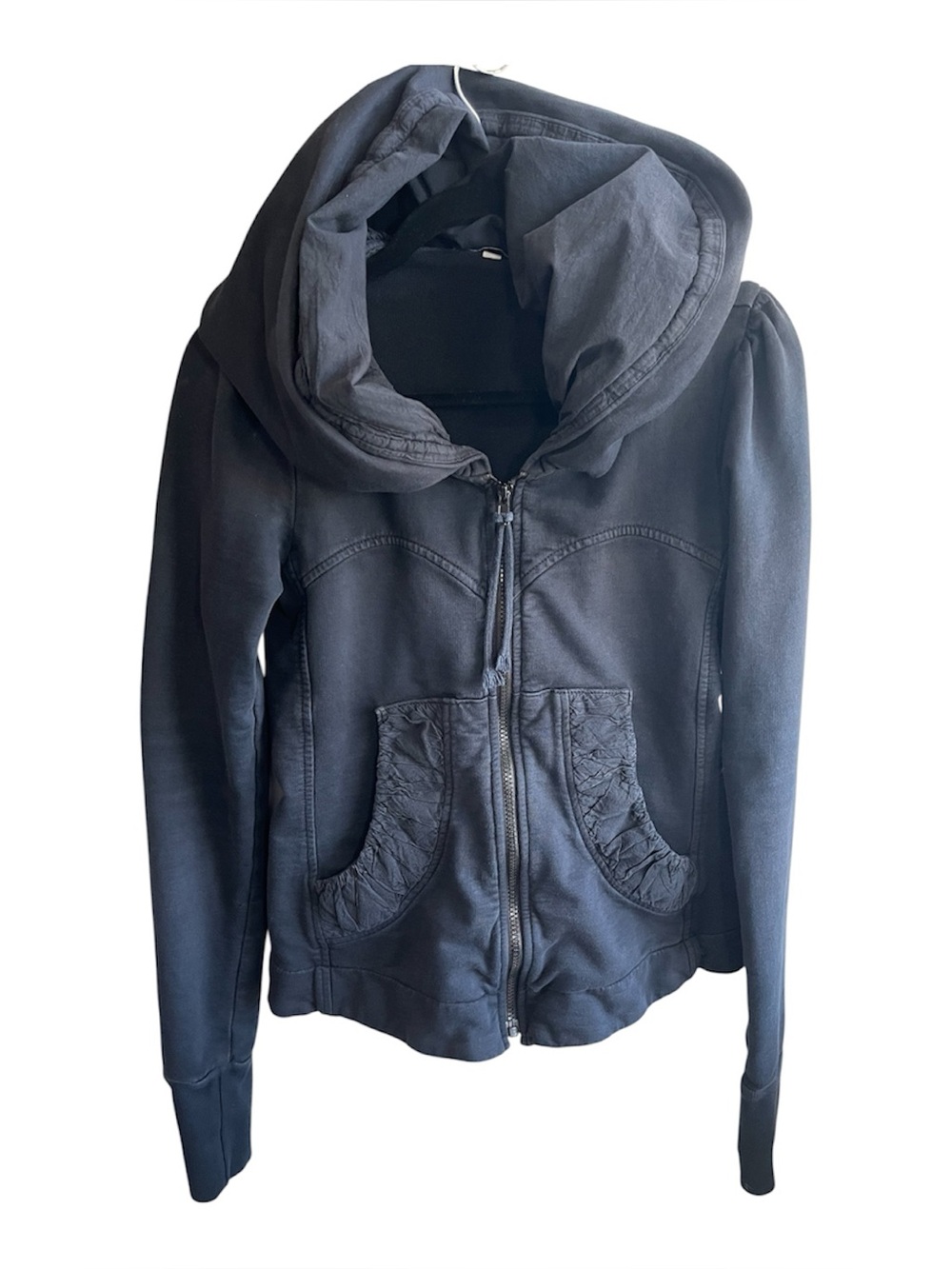 Prairie Underground Short Cloak Hoodie Jacket Small Black Organic Cotton USA